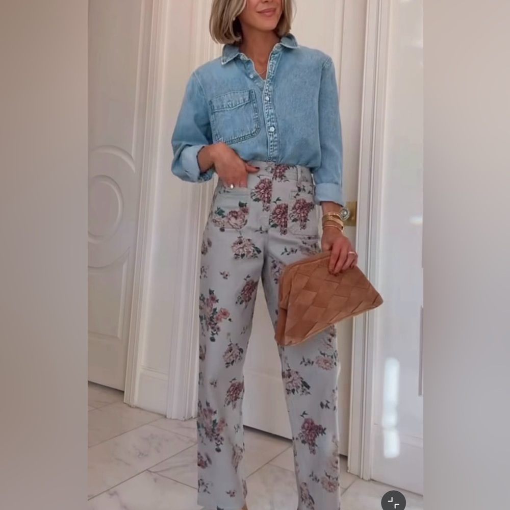 Highest-Rise Floral Sailor Straight Jeans from Universal Thread NWT sz16 - Picture 5 of 6
